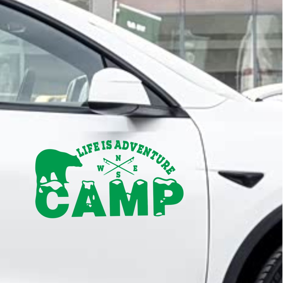 Outdoor Adventure Words - Autocollant de voiture de camping tout-terrain,