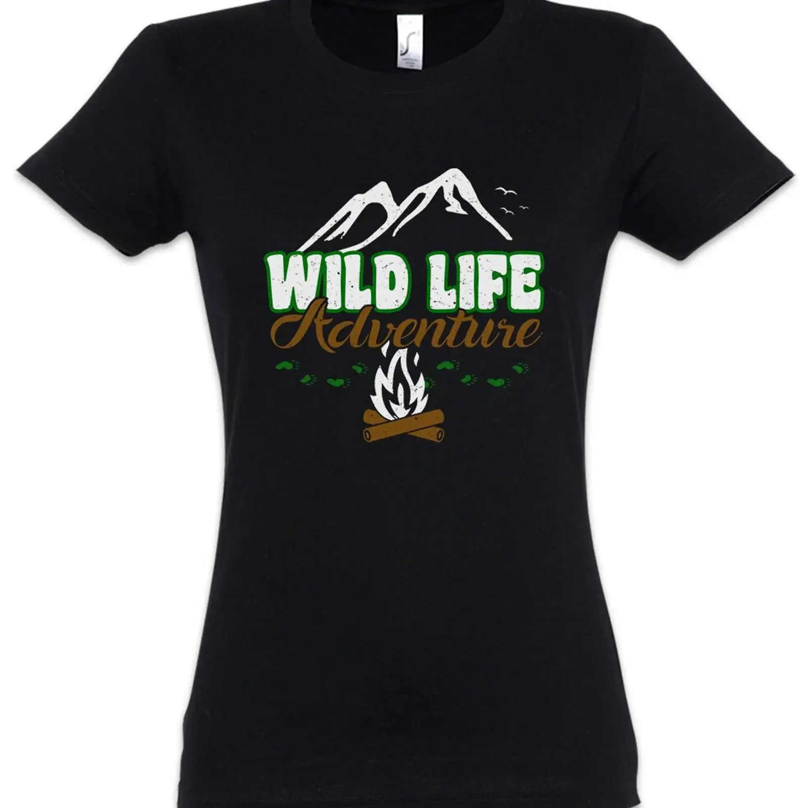 Outdoor Adventure Logo - T-shirt vintage délavé pour femme avec