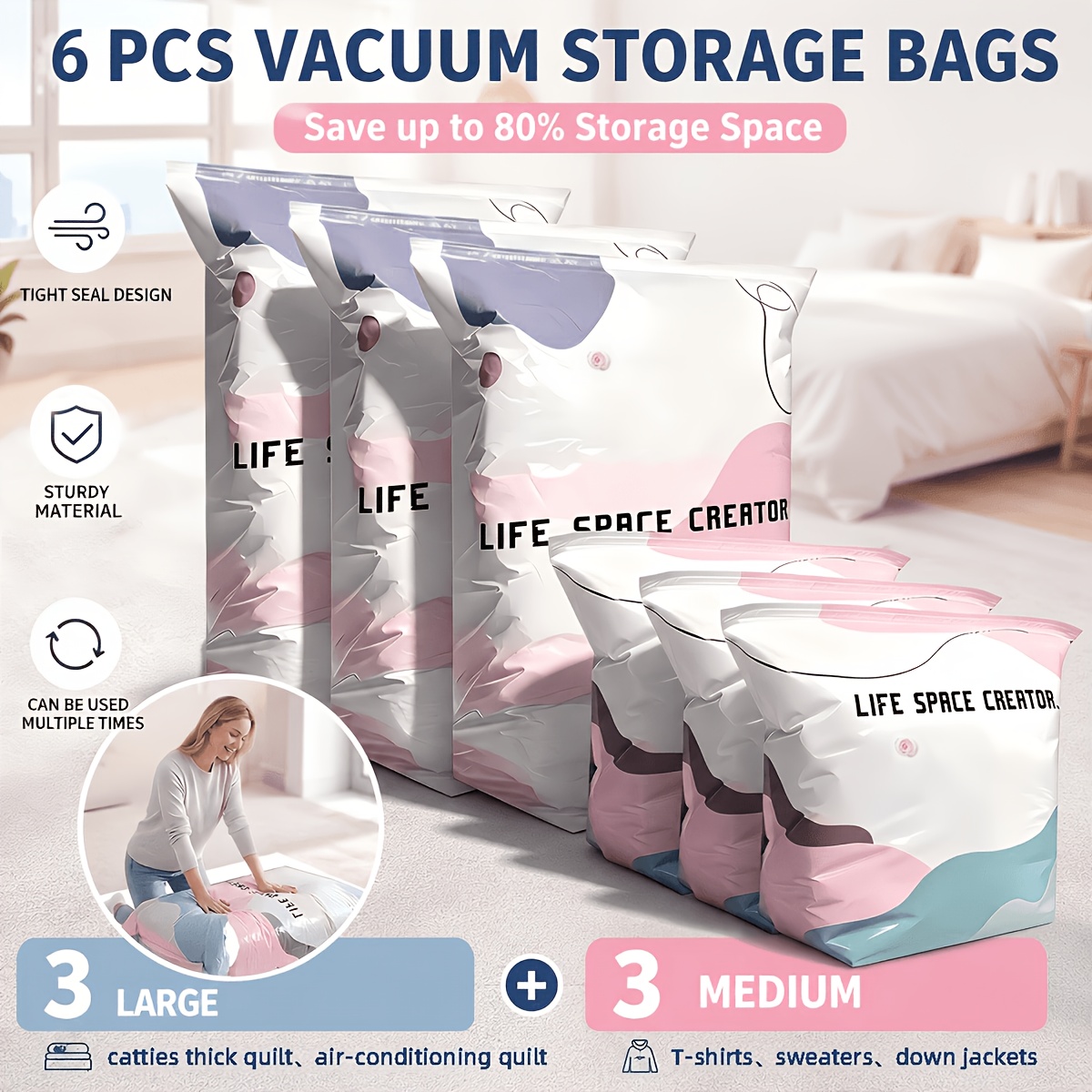 Space Blanket Heavy - Lot de 6 sacs de rangement
