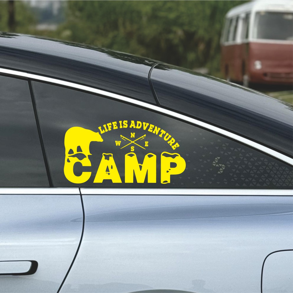 Autocollant de voiture de camp - Outdoor Adventure Words avis et prix