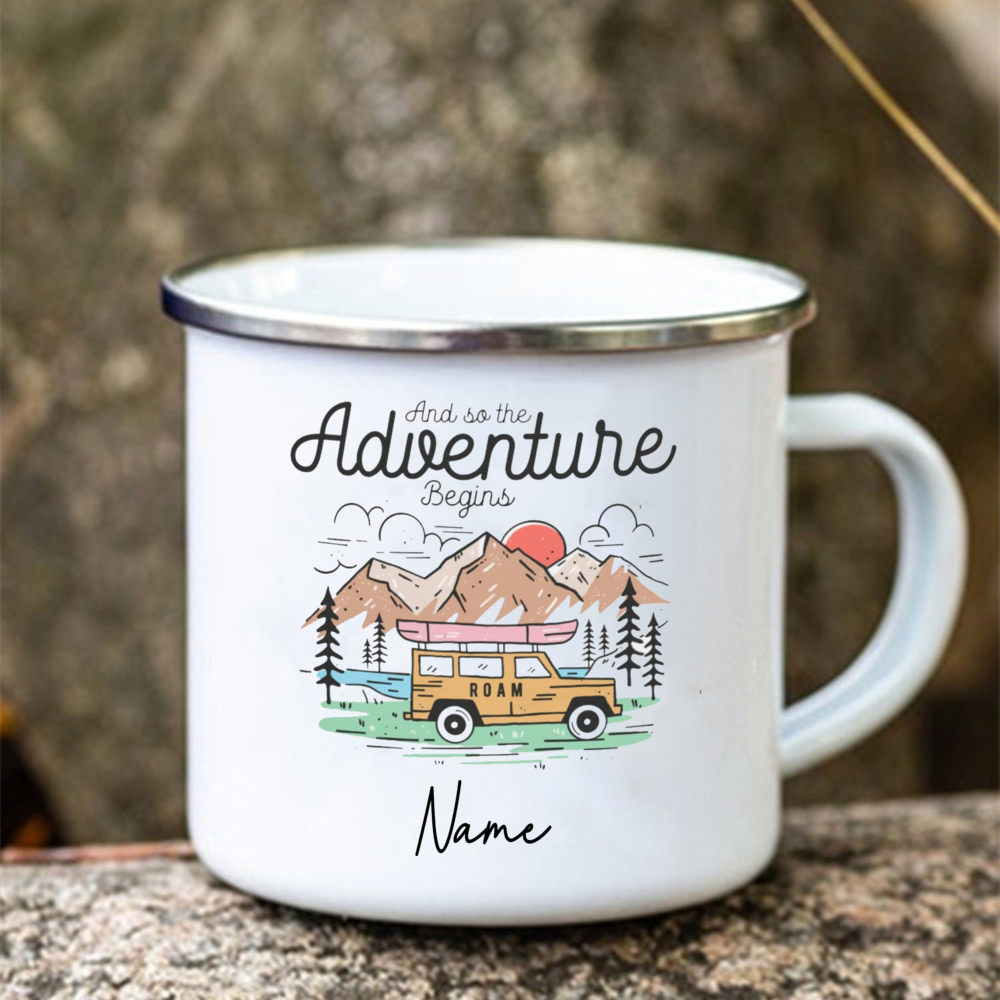 Tasses personnalisées en émail - Outdoor Adventure Logo avis et prix